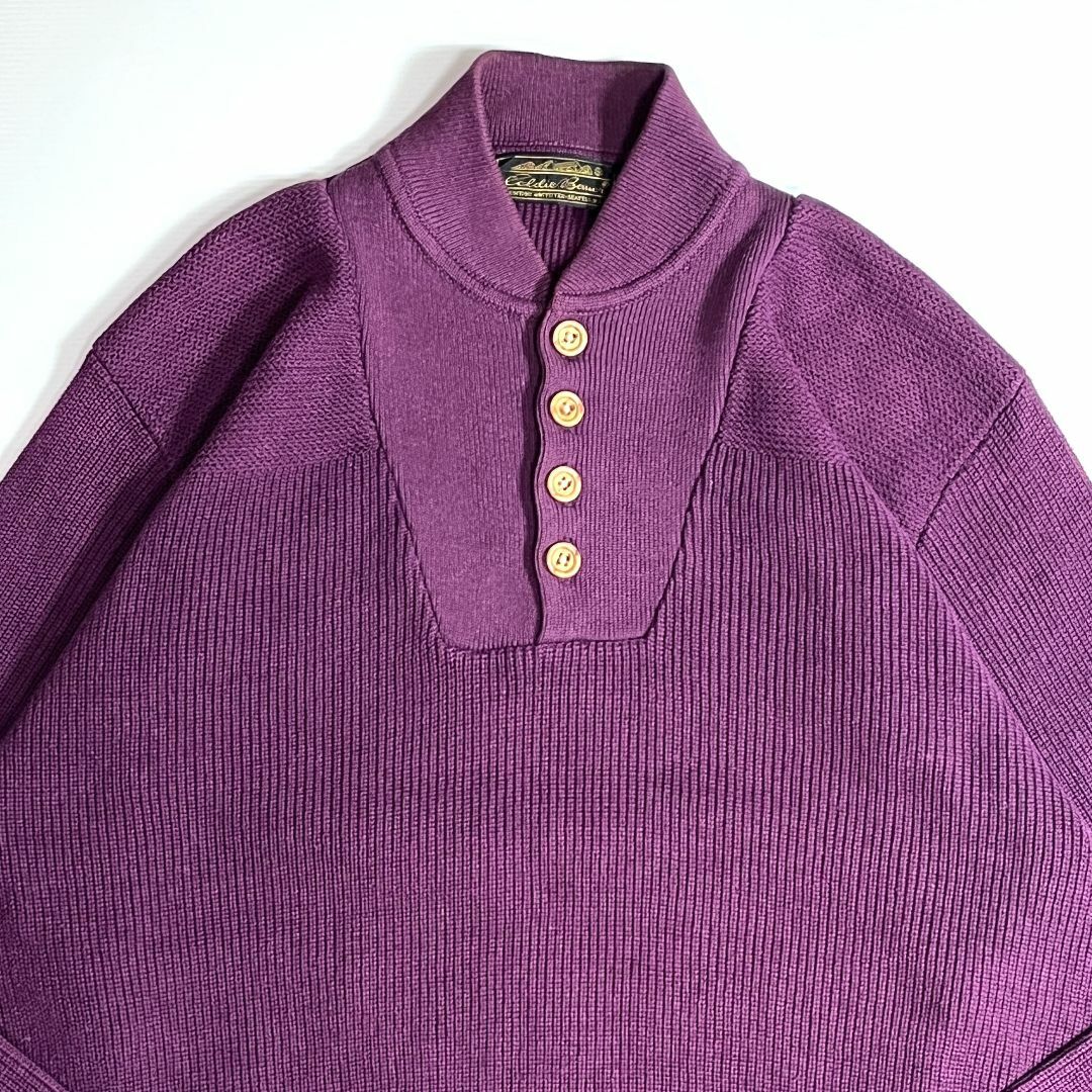 Eddie Bauer - 80s エディーバウアー 黒タグ コットンニット ヘンリー