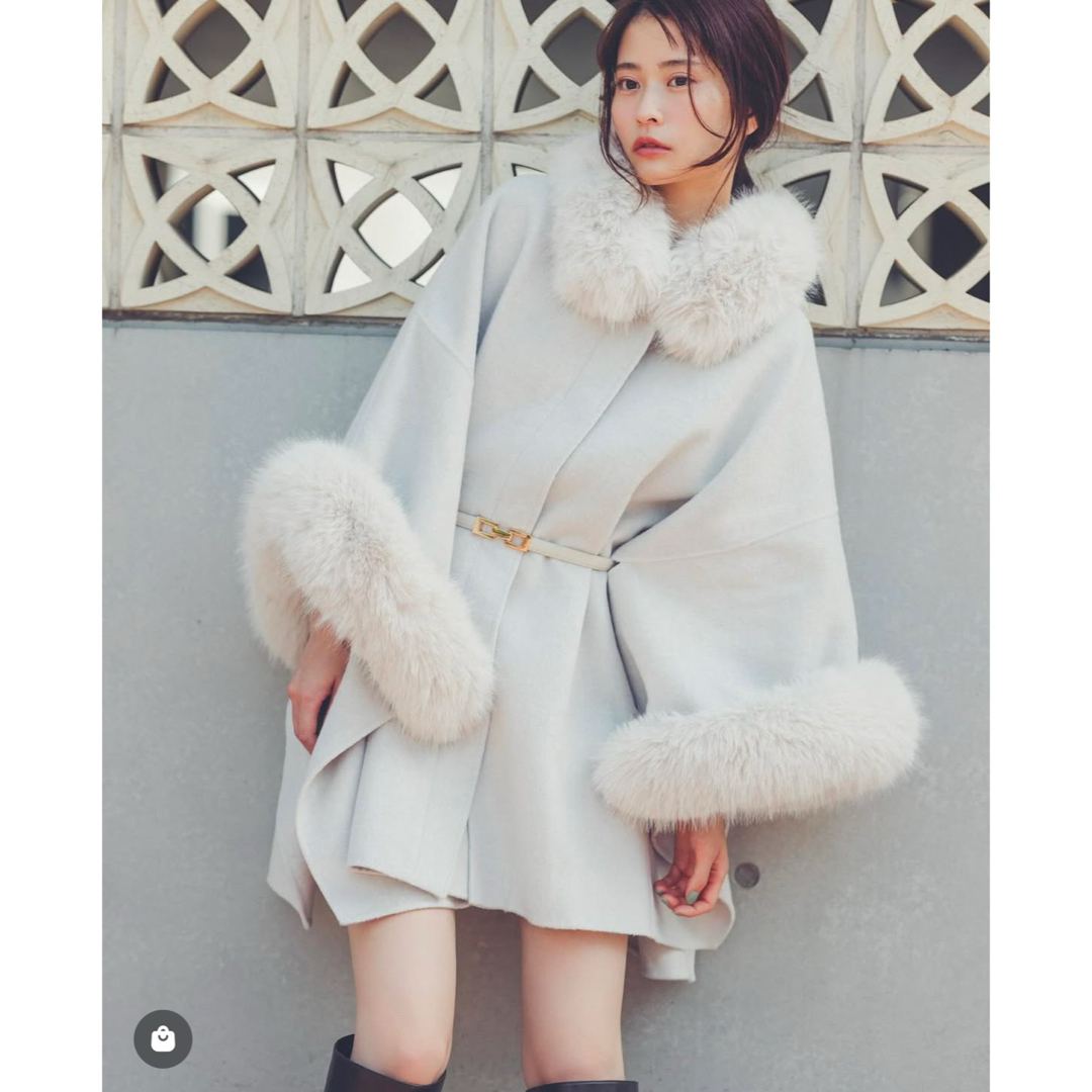 SNIDEL - 【新品】ファー付きミドルケープコートの通販 by m's shop