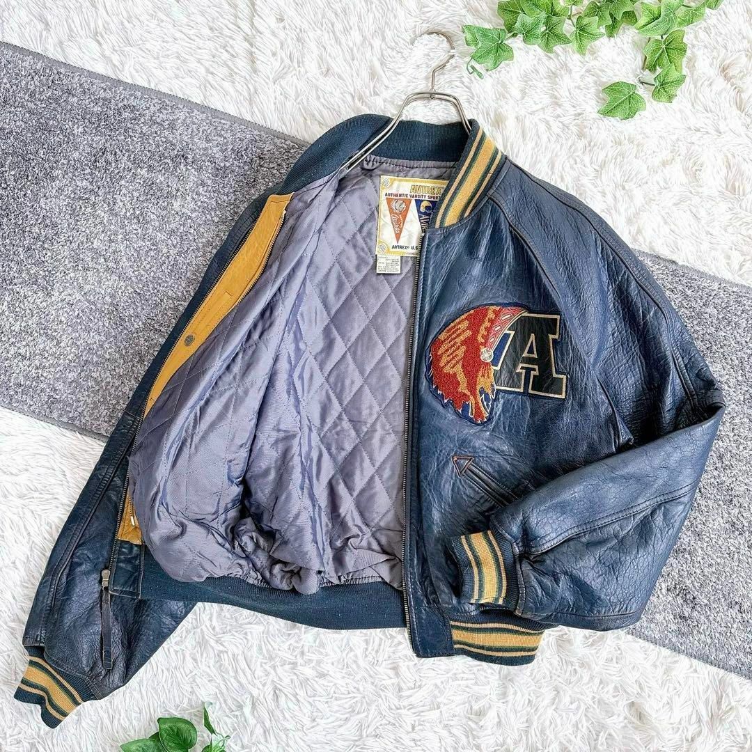 AVIREX - 入手困難 当時物 AVIREX レザージャケット スタジャン