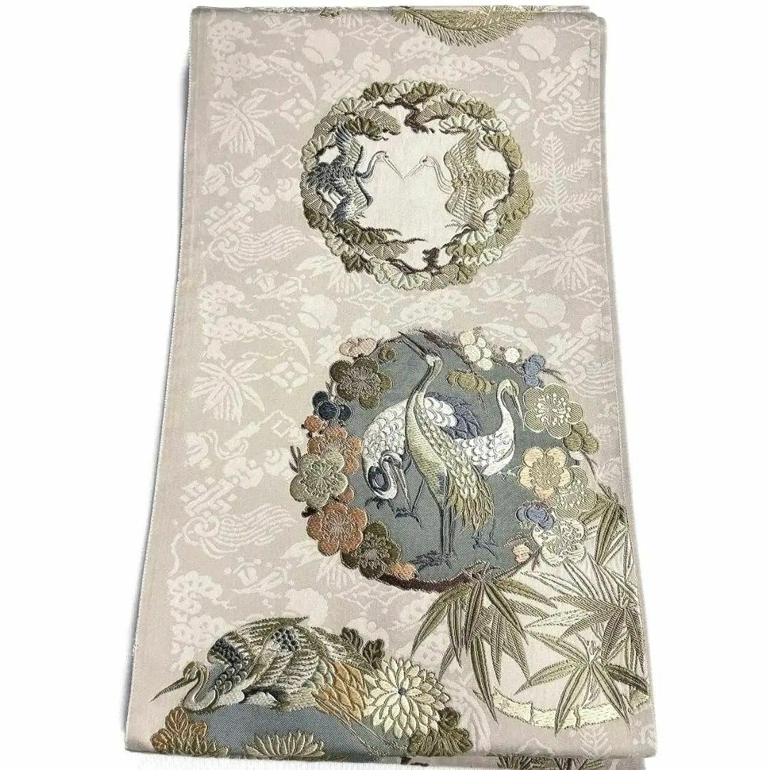 鶴模様 双鶴紋 菊花 梅花 松模様 袋帯 着物 123a p