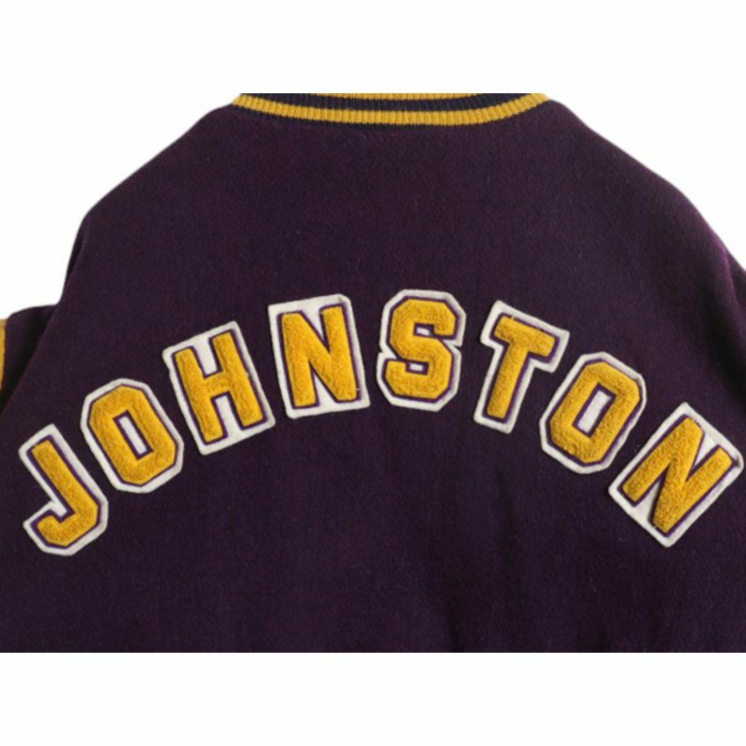 70s USA製 ☆ DELONG 袖レザー ウール スタジャン メンズ XL 程