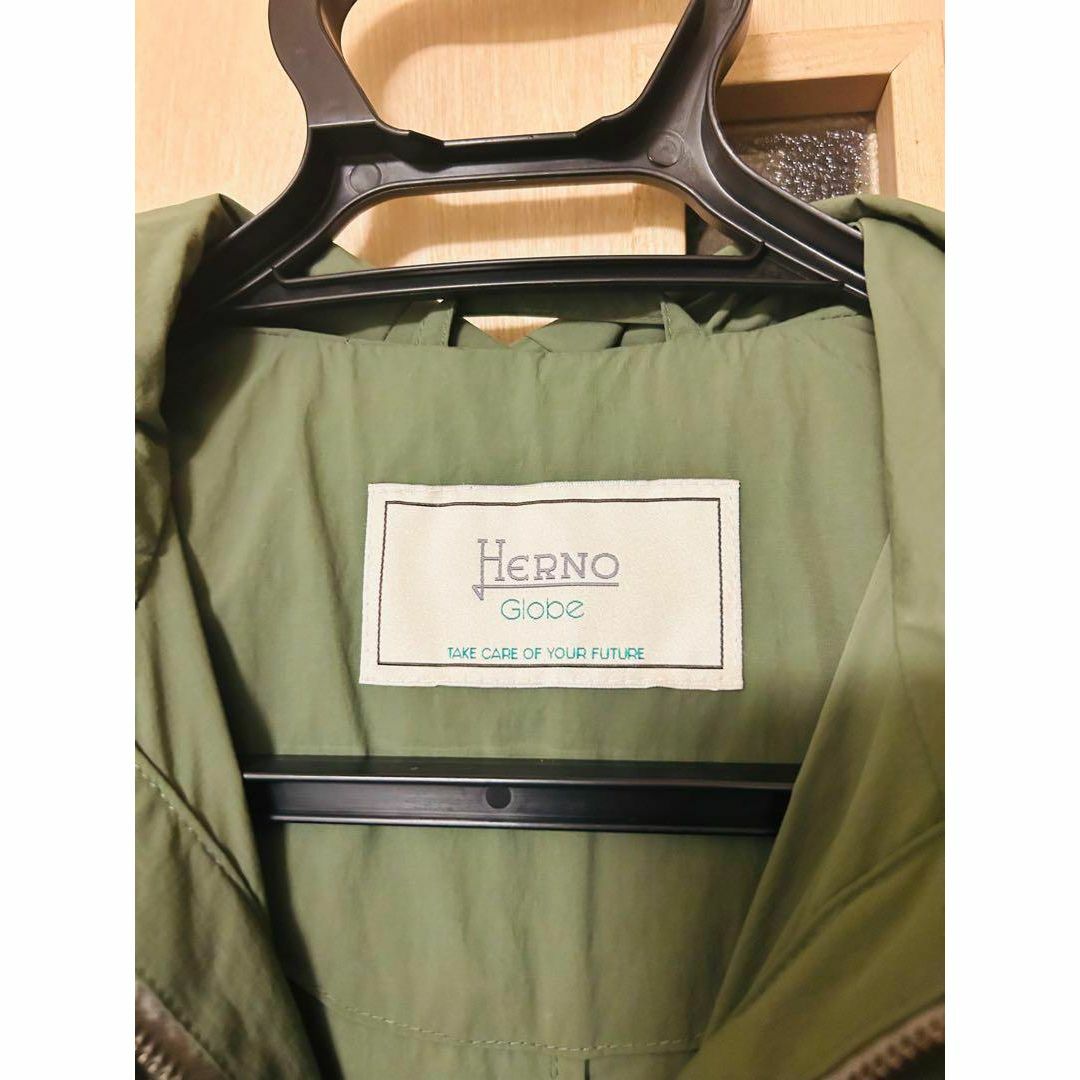 未使用タグ付き HERNO フード付きナイロンコート オリーブ 46 【公式通販】
