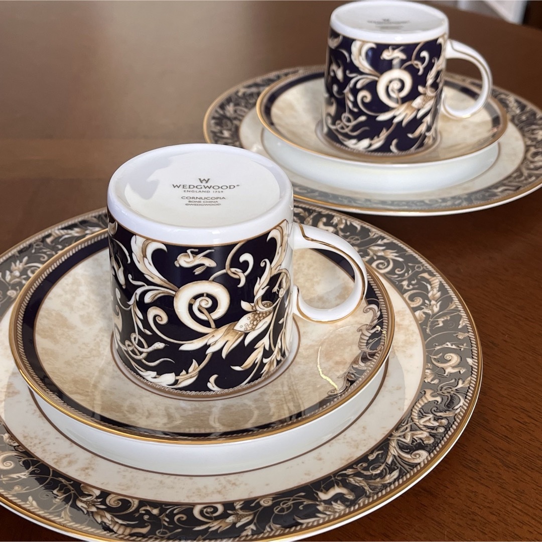 WEDGWOOD - 【レア美品】ウェッジウッド☆コーヌコピア☆トリオ ペアの