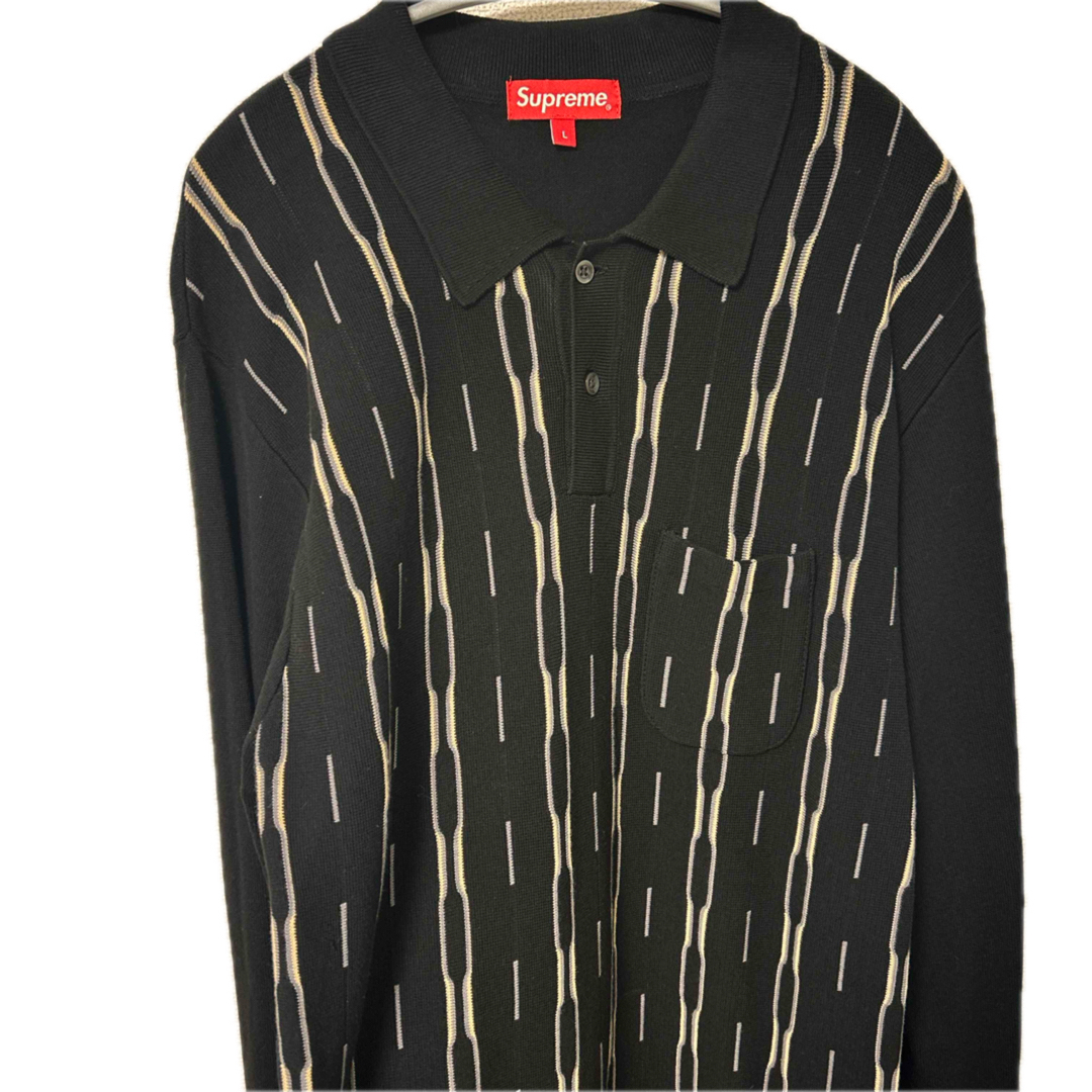 Supreme - Supreme VerticalStripeKnit L/S Polo Lサイズの通販 by