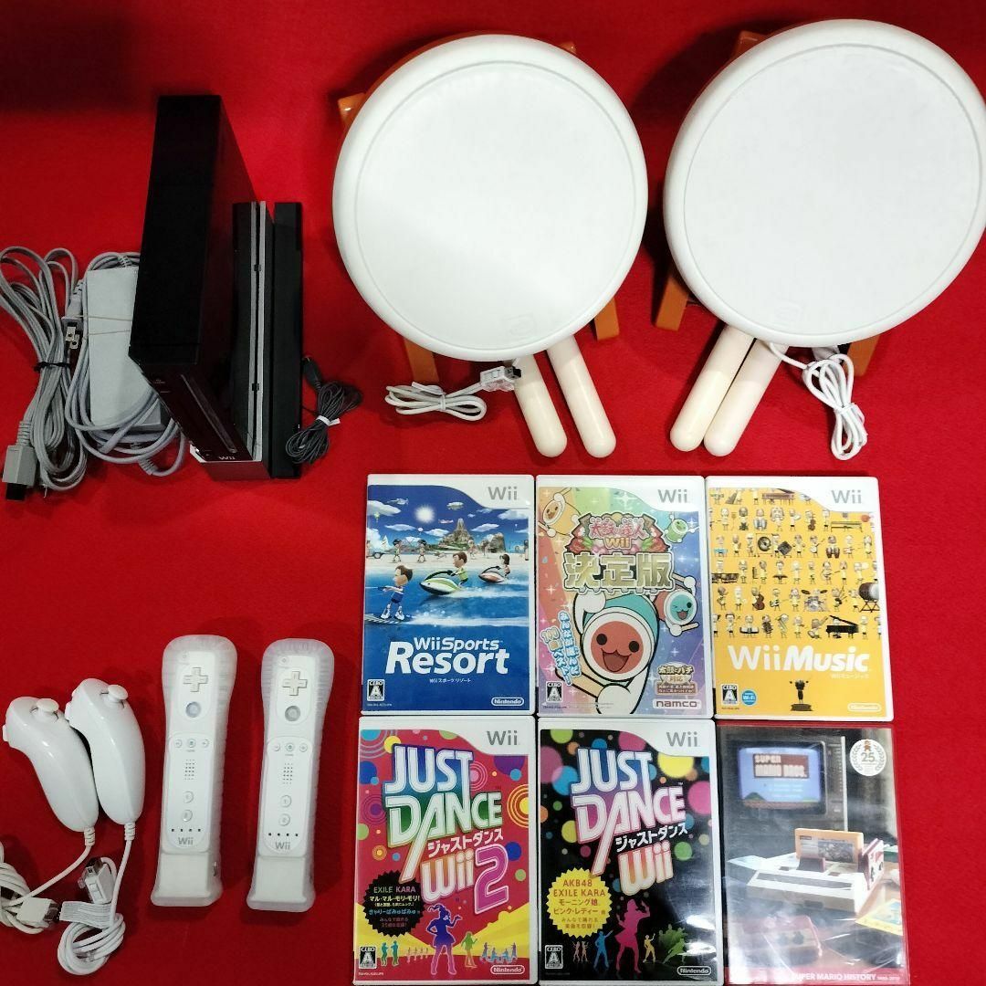 Wii - 音ゲーセット！Wii本体 太鼓の達人決定版 ジャストダンス マリオ