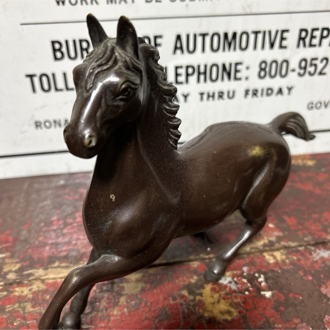 ヴィンテージ 馬 ブロンズ像 銅像 インテリア 置物 金属製 金属工芸