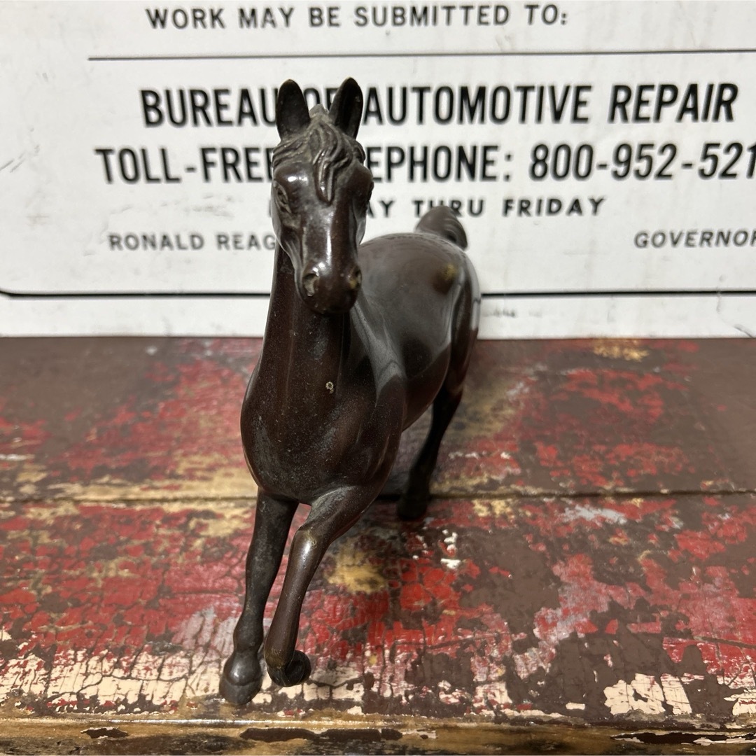 ヴィンテージ 馬 ブロンズ像 銅像 インテリア 置物 金属製 金属工芸