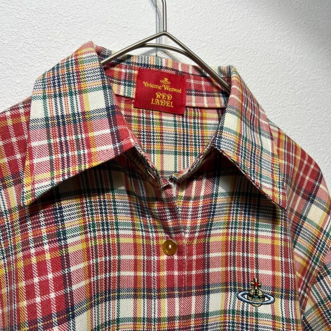 希少】ヴィヴィアンウエストウッド オーブ刺繍 ペイント チェック 長袖