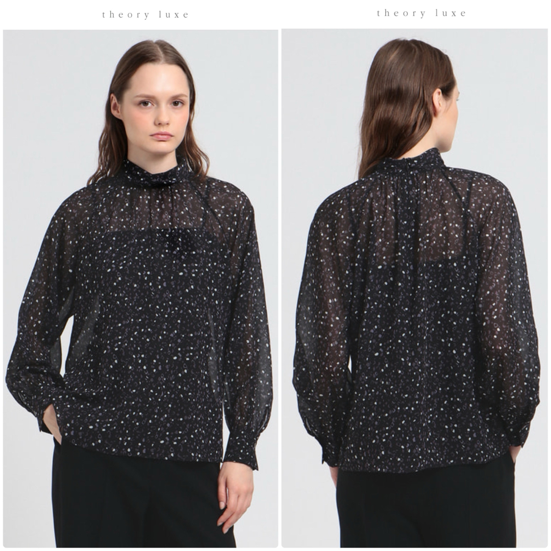Theory luxe - theory luxe 2024 シアー素材スタンドカラーブラウスの