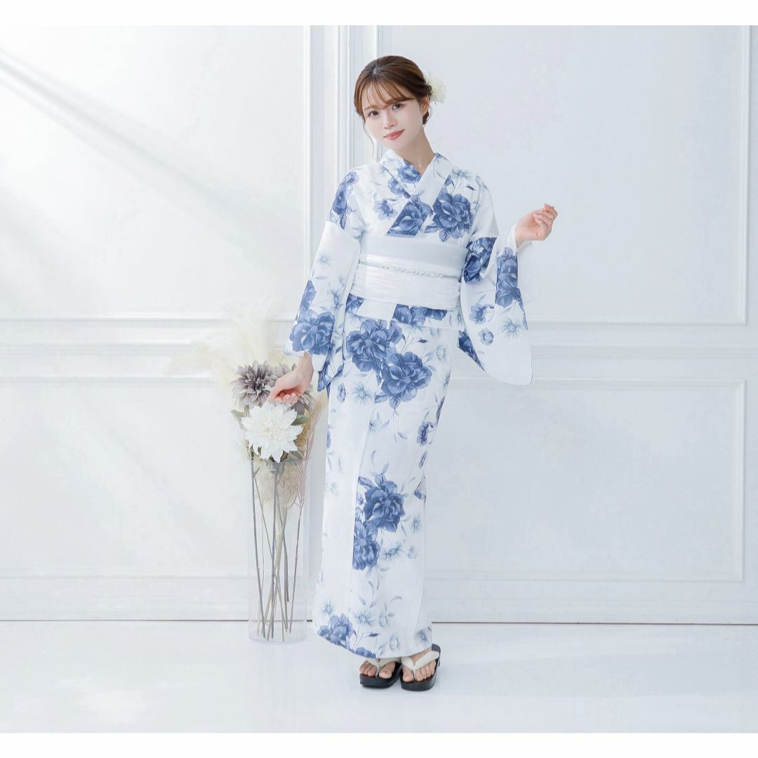 ANDANTE - 新品 4点 浴衣 セット 浴衣セット ゆかた レディース 白 青