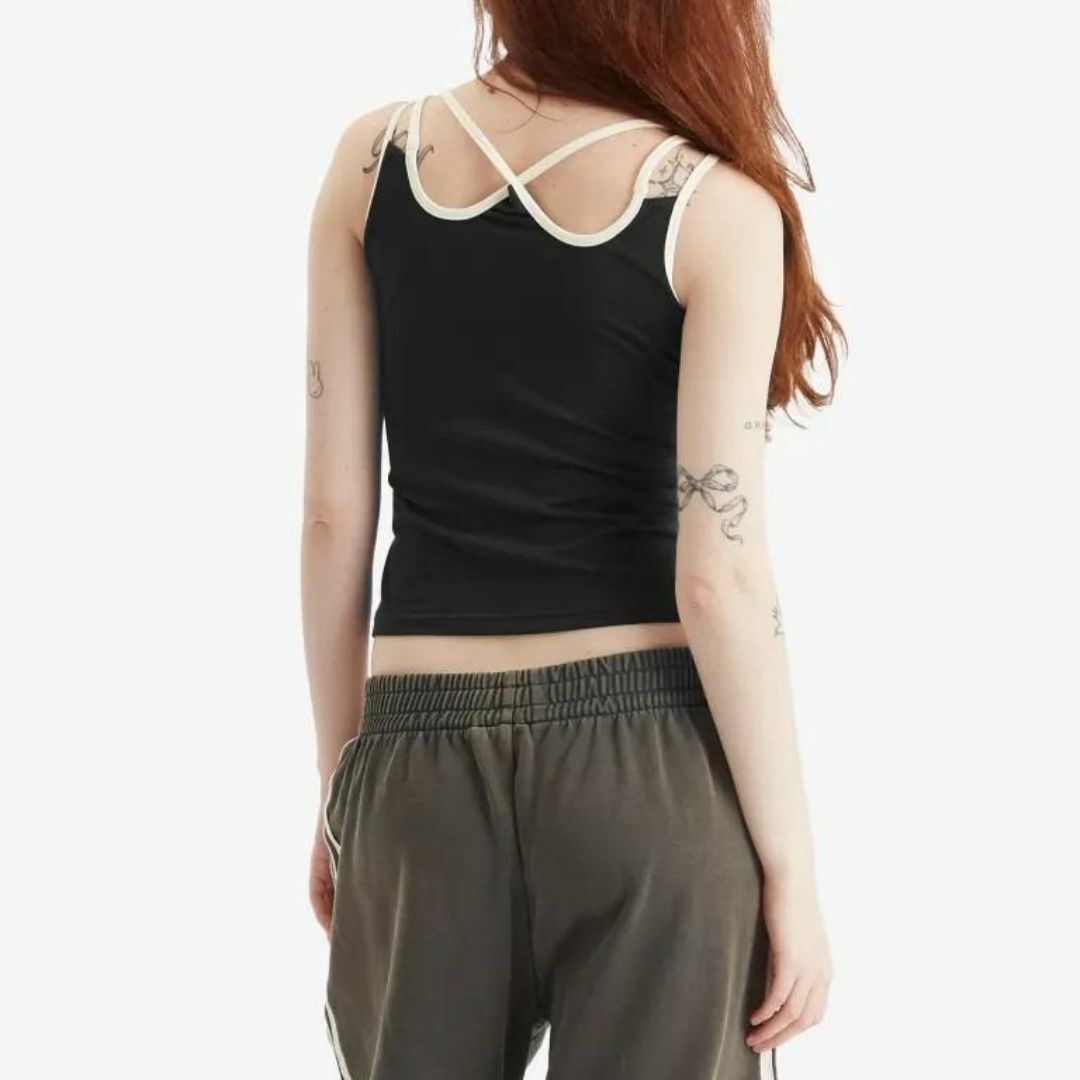 adidas Originals - ADIDAS × AVAVAV Cross Top タンクトップ ブラック