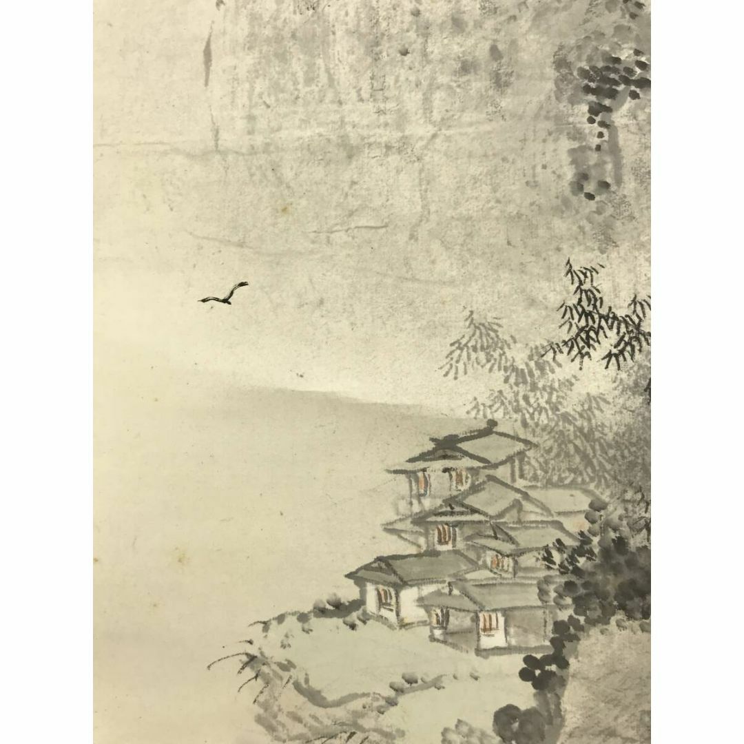 真作/内藤琪土/山水人物図/春谿渉旅/山水図/掛軸☆宝船☆AJ-566の通販