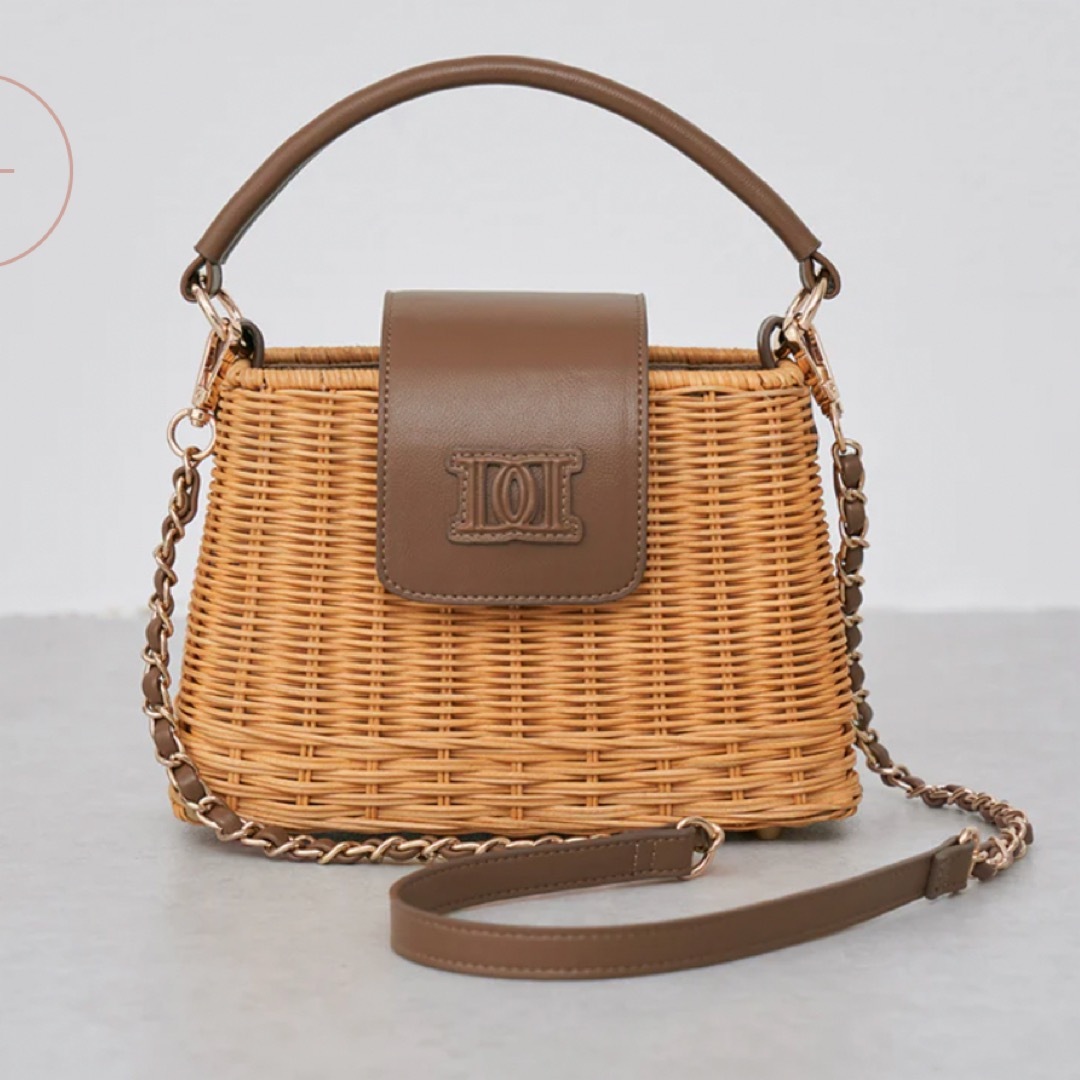 一度使用】ロゴレザーラタンバッグ darich