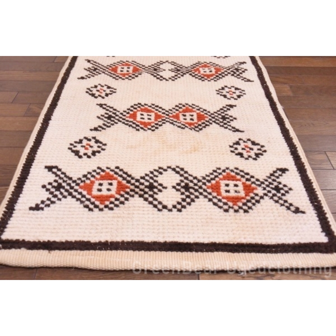 お値下げ トライバルラグ・トルコヴィンテージラグ・ウール 約121