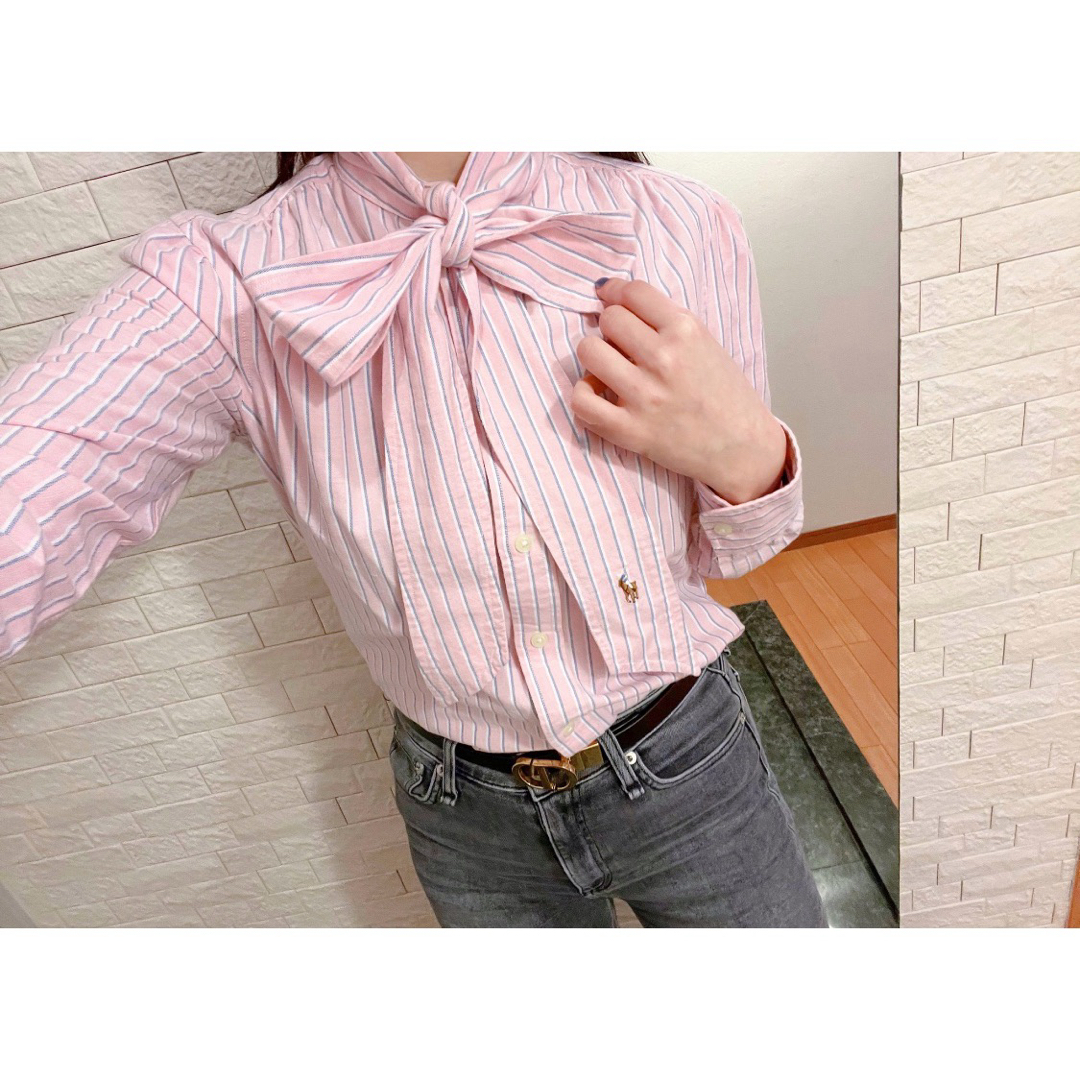 POLO RALPH LAUREN - ポロラルフローレンボウタイ ブラウス ポニー刺繍