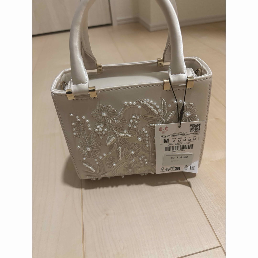 ZARA - ZARA サテン風フェイクパールバッグの通販 by COCO's shop