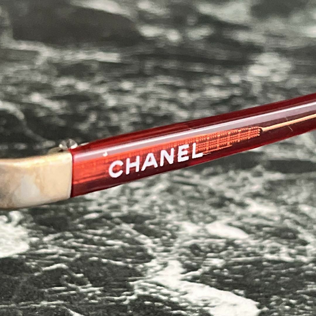 CHANEL - シャネル サングラス リムレス ココマーク 赤 シルバー