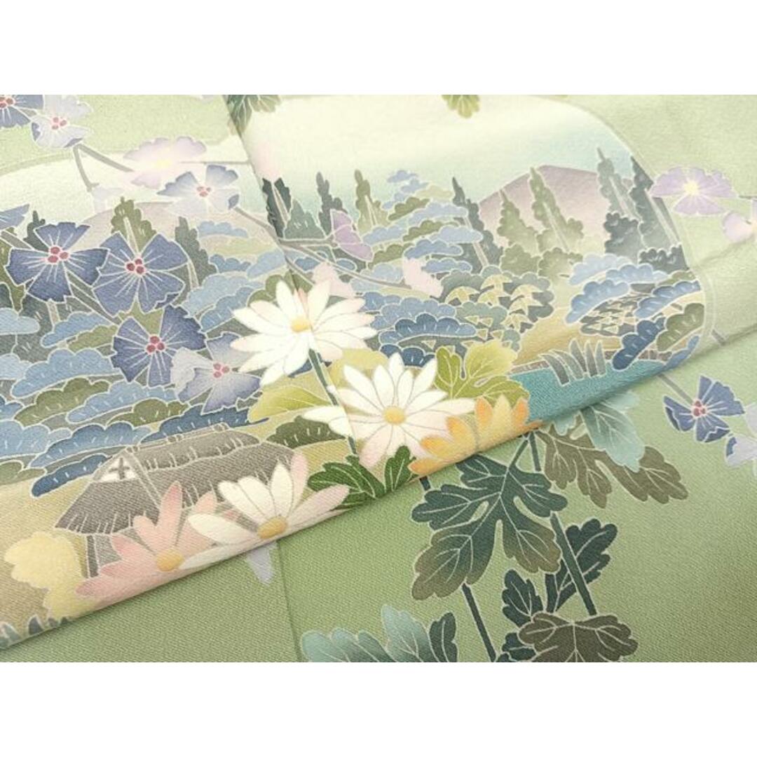平和屋着物○訪問着 友禅 作家物 峰山 枝花文 正絹 逸品 AAAY8959phの