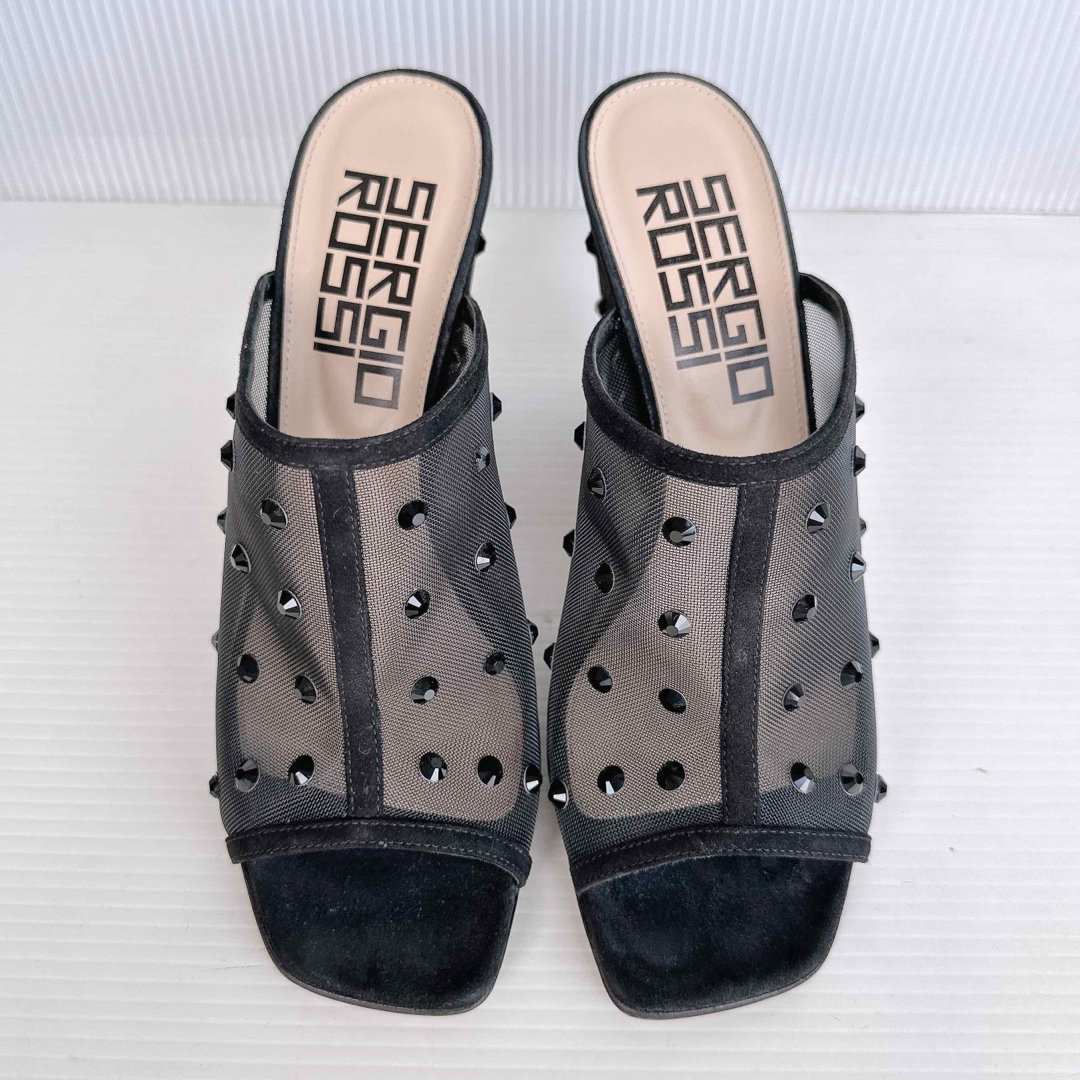 Sergio Rossi - セルジオロッシ ラインストーン ミュール サンダル