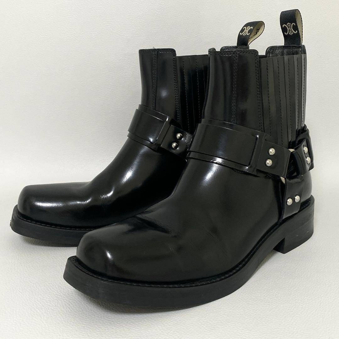 CELINE - CELINE / カマルグ バイカー チェルシーブーツ 39 ブラックの