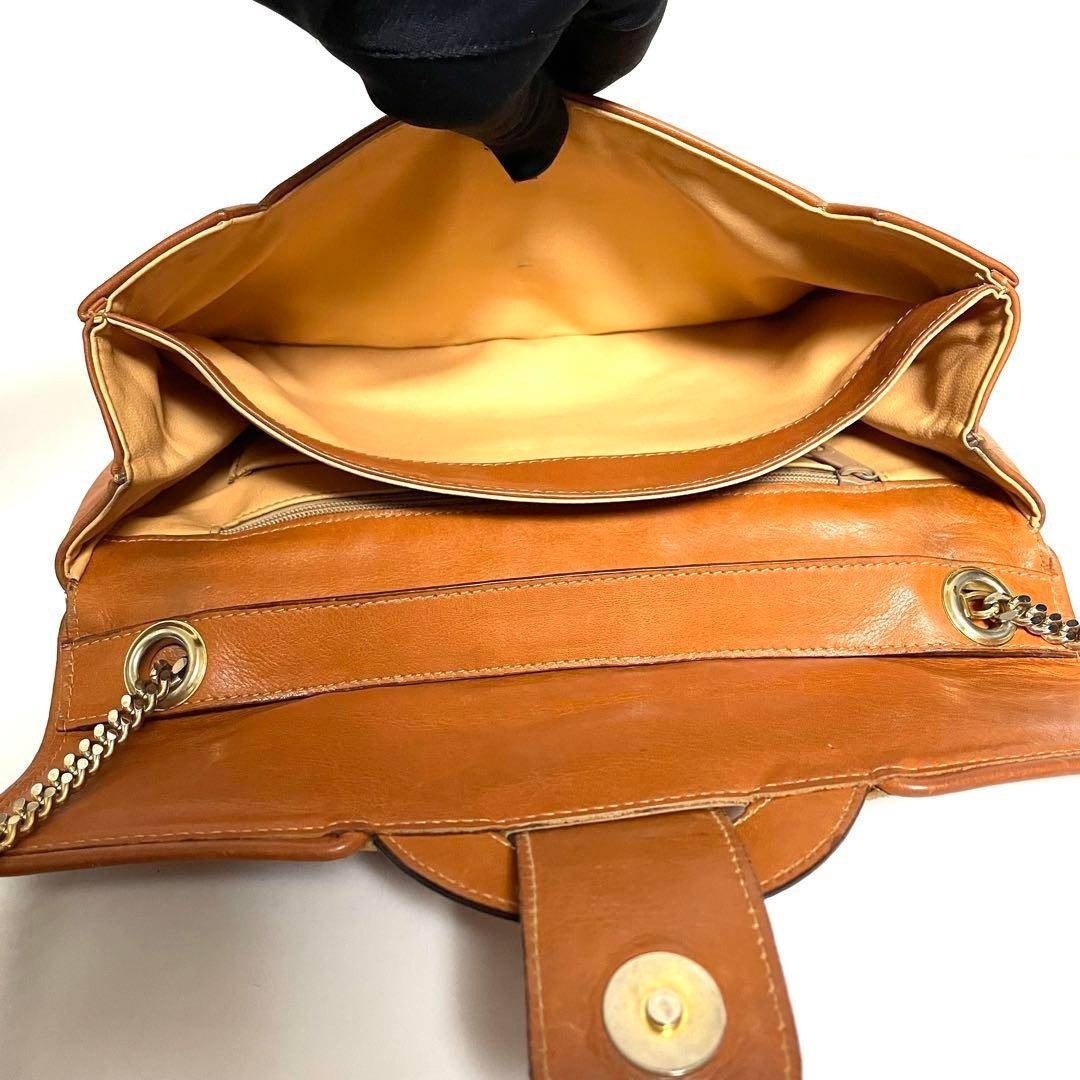 CELINE - CELINE Vintage Chain Shoulder Bag Brownの通販 by ブランド