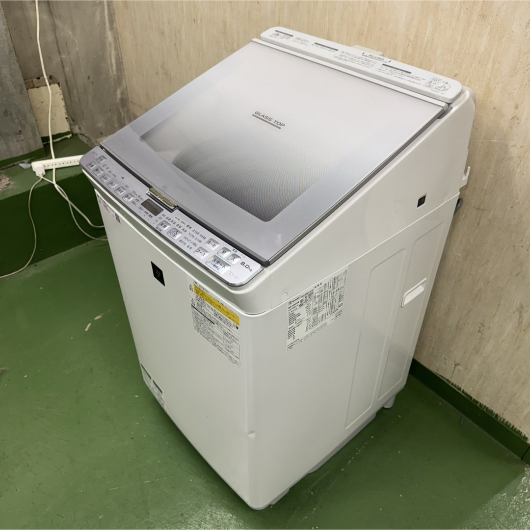 62○送料設置無料 19年製 シャープ洗濯機 8㌔ 熱乾燥4.5