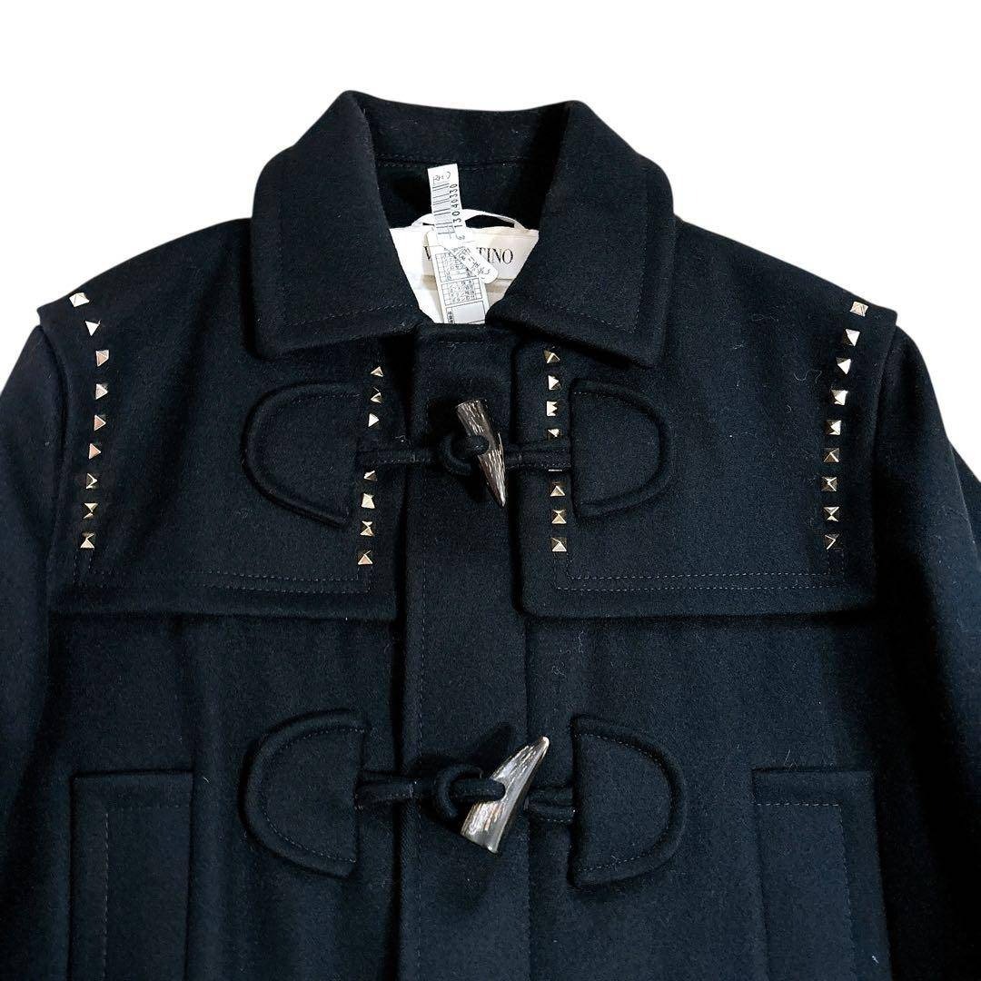 VALENTINO - 美品 VALENTINO Rockstud ダッフルコート ブラック