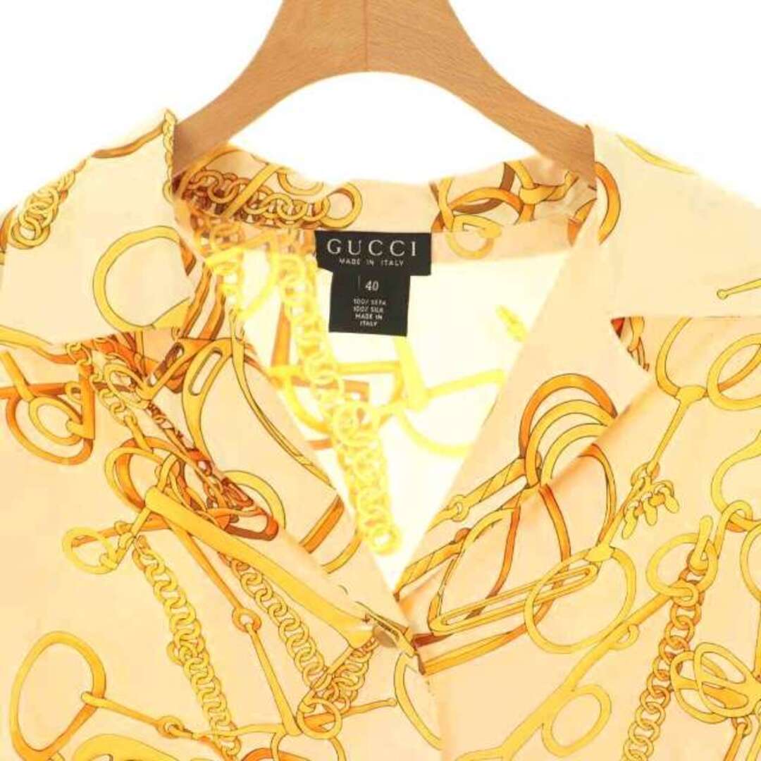 GUCCI - グッチ ヴィンテージ チェーン柄 シルクシャツ ブラウス