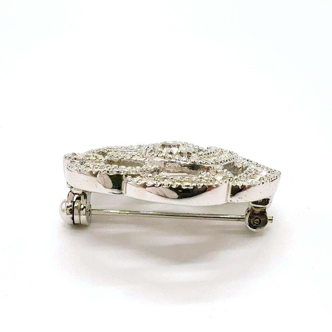 ◇クリスチャンディオール◇メタル/ローズ/ブローチ/シルバー/カメリア