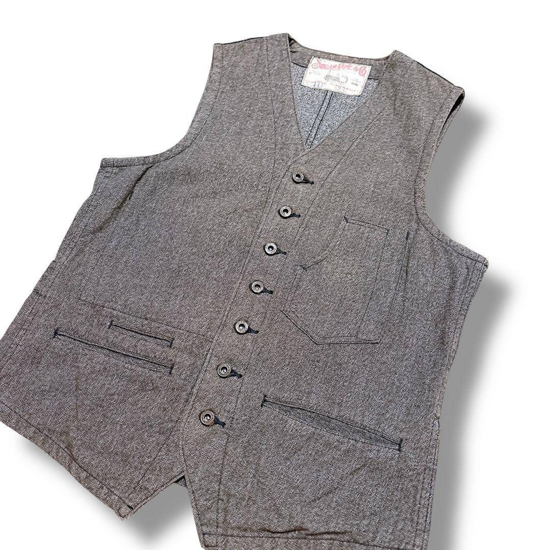 SUGAR CANE Lot441 ワーク ベスト グレー シンチバック w38