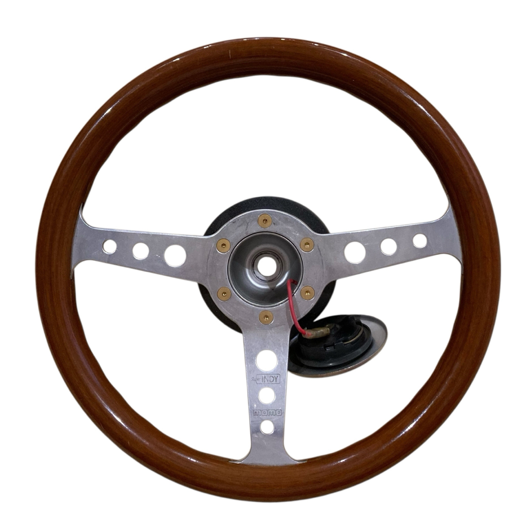 MOMO スーパーインディ ウッドステアリング 91年1月製 モモ 31 MOMO