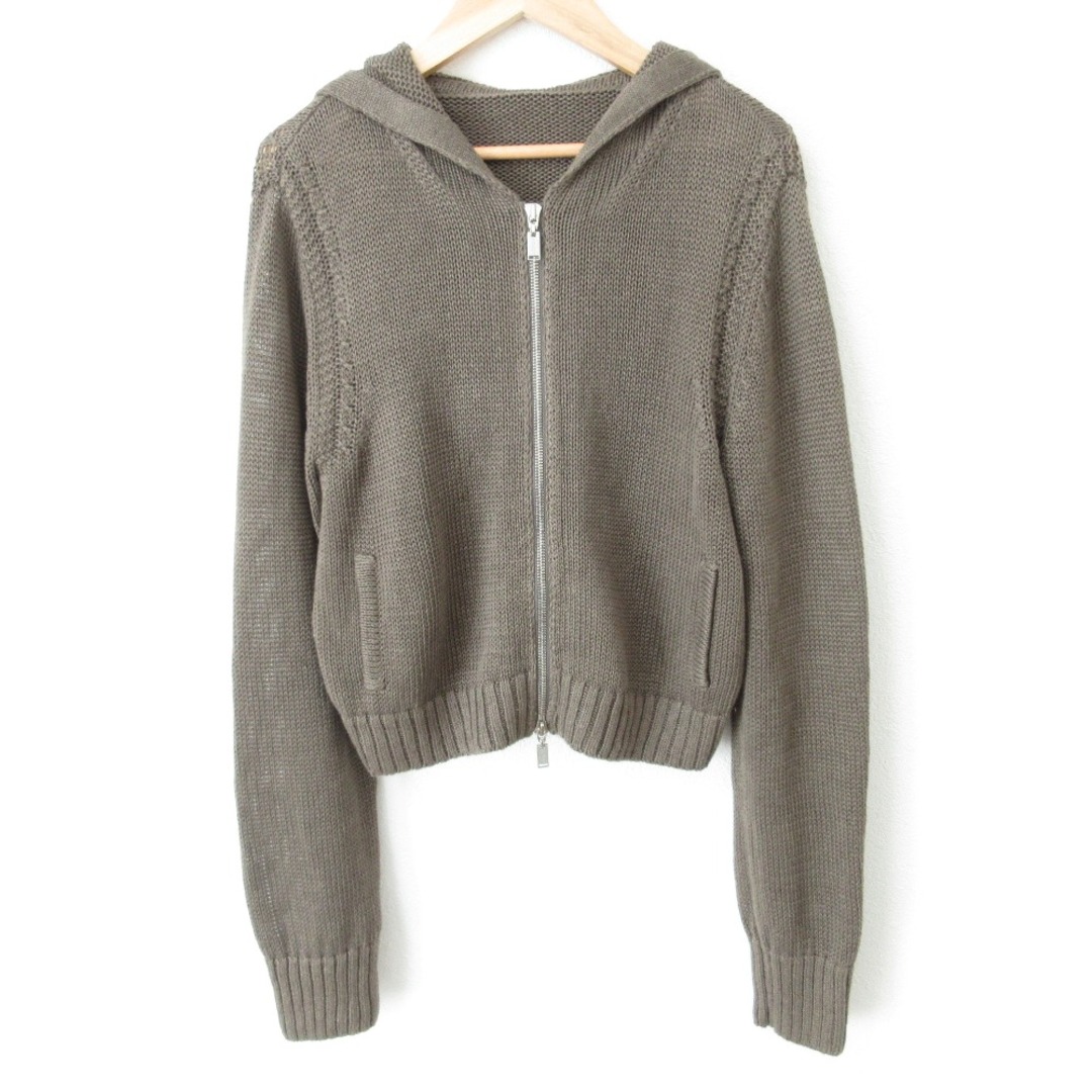 FOXEY - 良品 FOXEY フォクシー Knit Parka Earth Tone リネン100