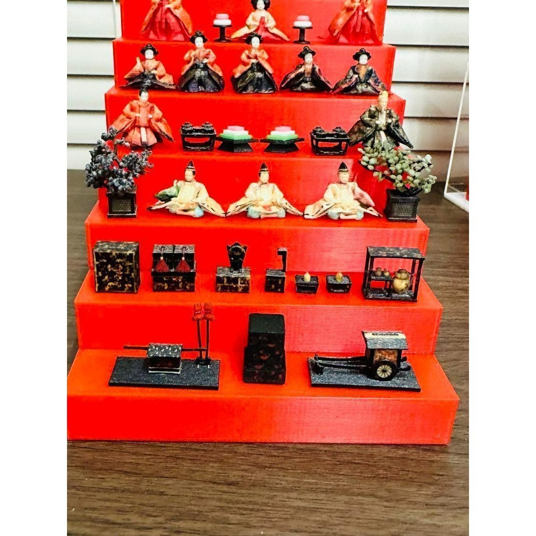 ミニチュア☆ひな人形7段飾り☆フィギュア☆1/64☆リーメントに