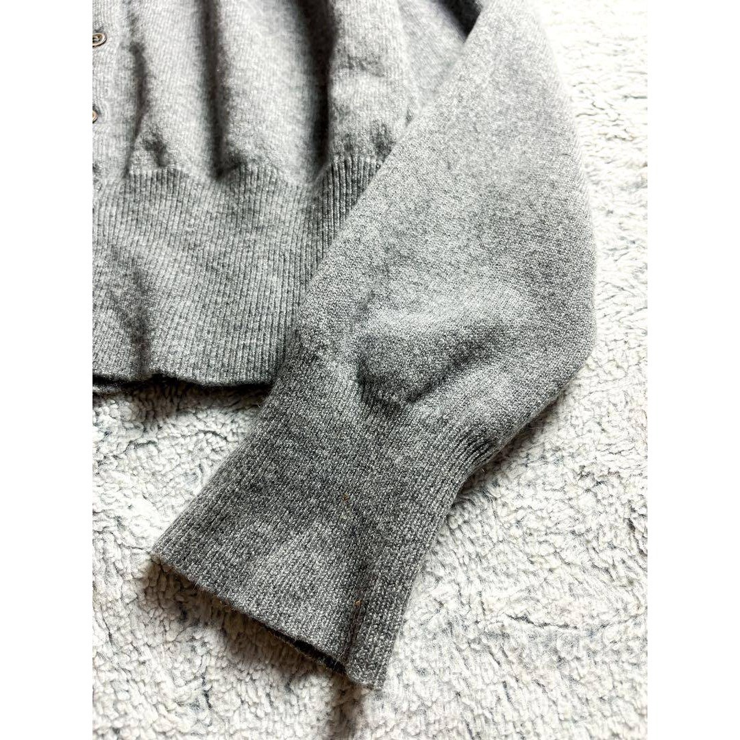 IENA】イエナ カシミヤ100% ノーカラーカーディガン チャコールグレー