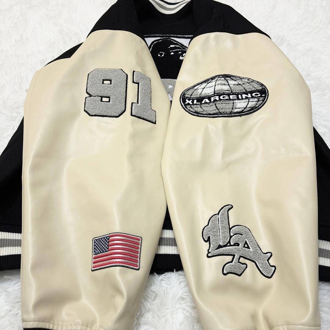 XLARGE - 美品 XLARGE スタジャン ワッペンロゴ ジップアップ Lサイズ