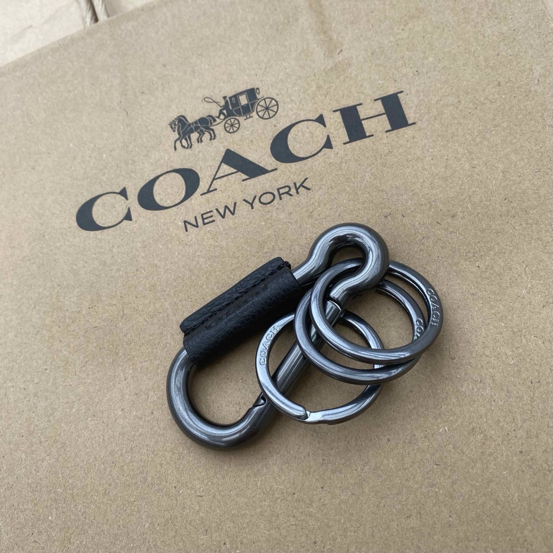COACH - カラビナ キーホルダー キーケース キーリング ブラックの通販