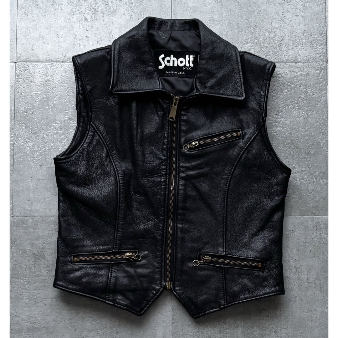 schott - 90s USA製 ショットSchott 243VW ライダース シングルベスト