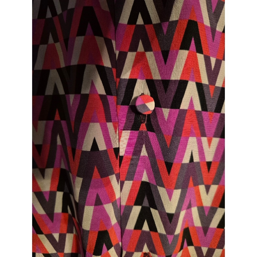 VALENTINO ピンク Vロゴ モノグラム ボウタイ ブラウス シルク