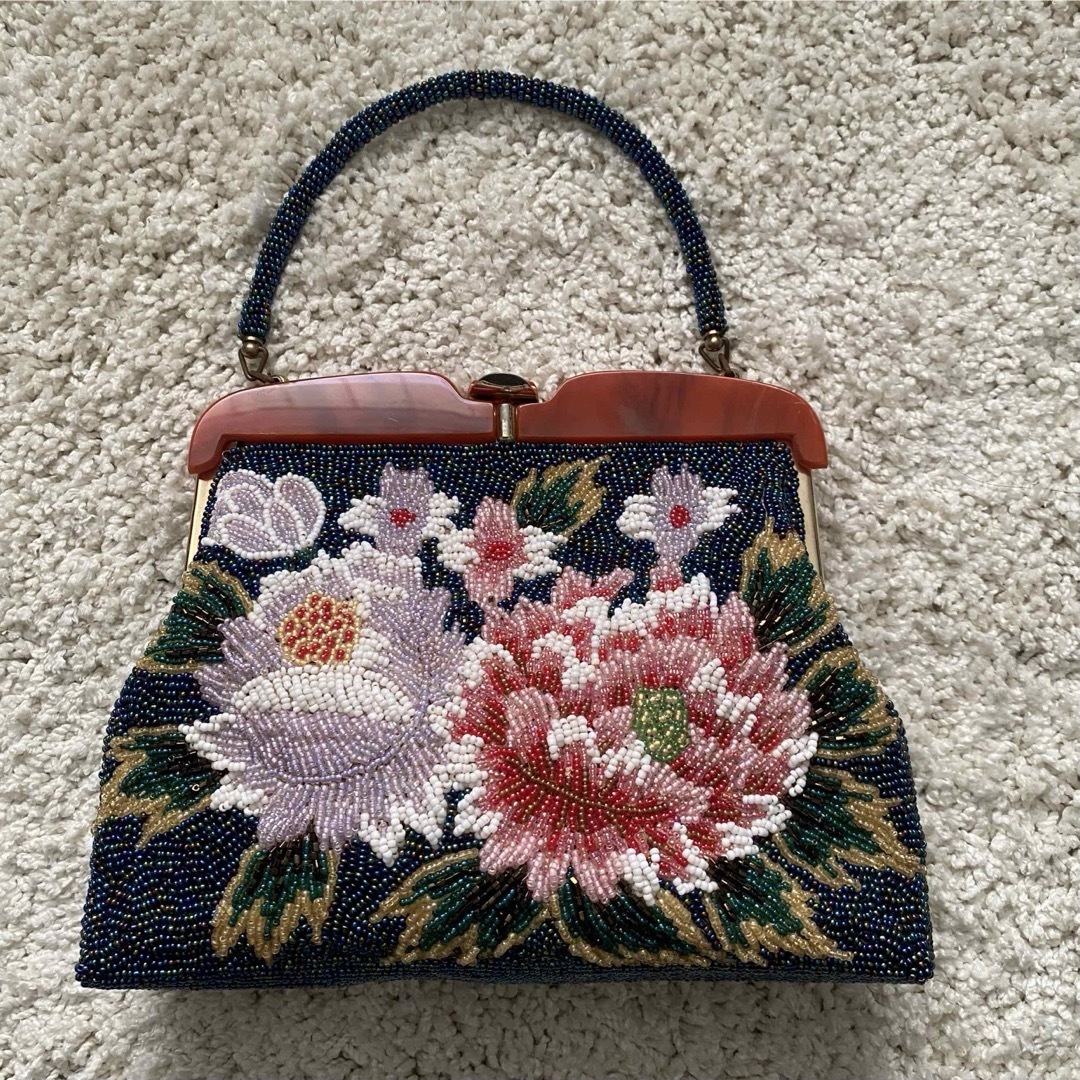和装 ビーズバッグ 昭和 レトロ 花柄 総柄 成人式 パーティの通販 by