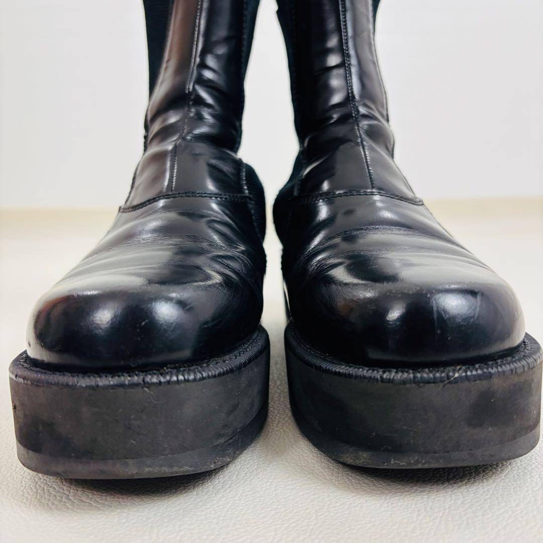 2734【希少】ヨウジヤマモト サイドゴアブーツ 厚底ブーツ ブラック XS