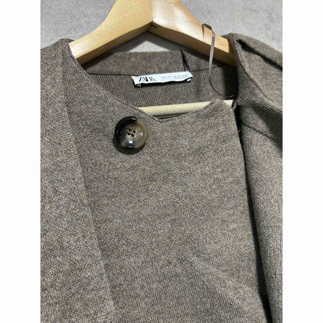 ZARA - スカーフ付きショートニットコートの通販 by Rin Rin ｜ザラ