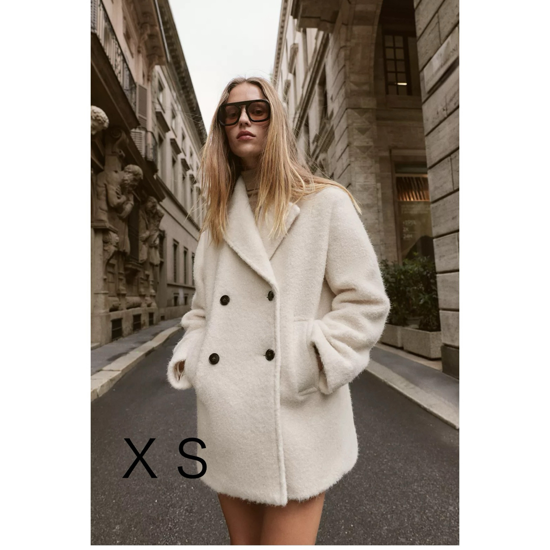 ZARA - ZARA ブークレダブルブレストコート XSの通販 by chocoshop