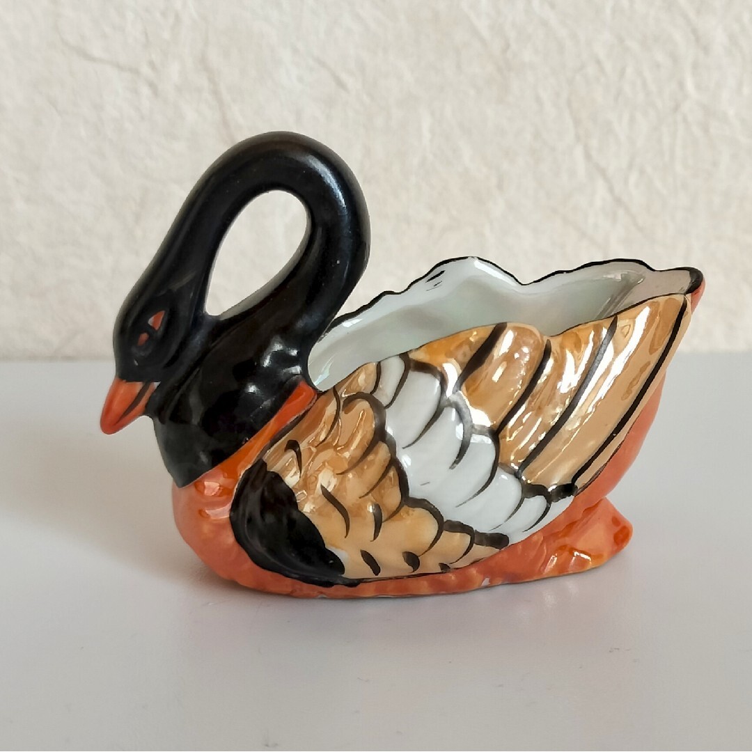 美品！オールドノリタケ 白鳥 スワン 小ボウル1918年 ラスター彩 美品