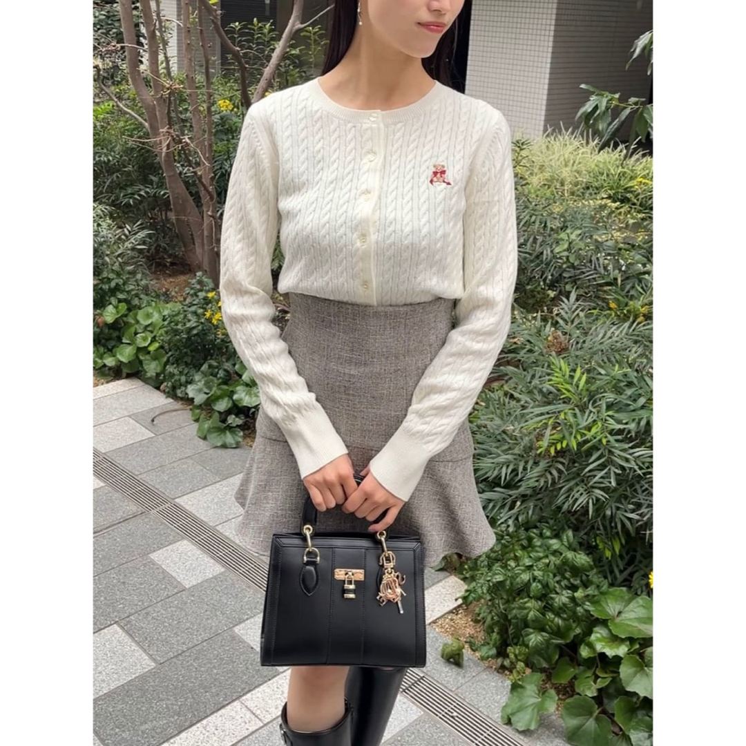 SNIDEL - snidel スナ リボンベアニットカーディガン 白の通販 by