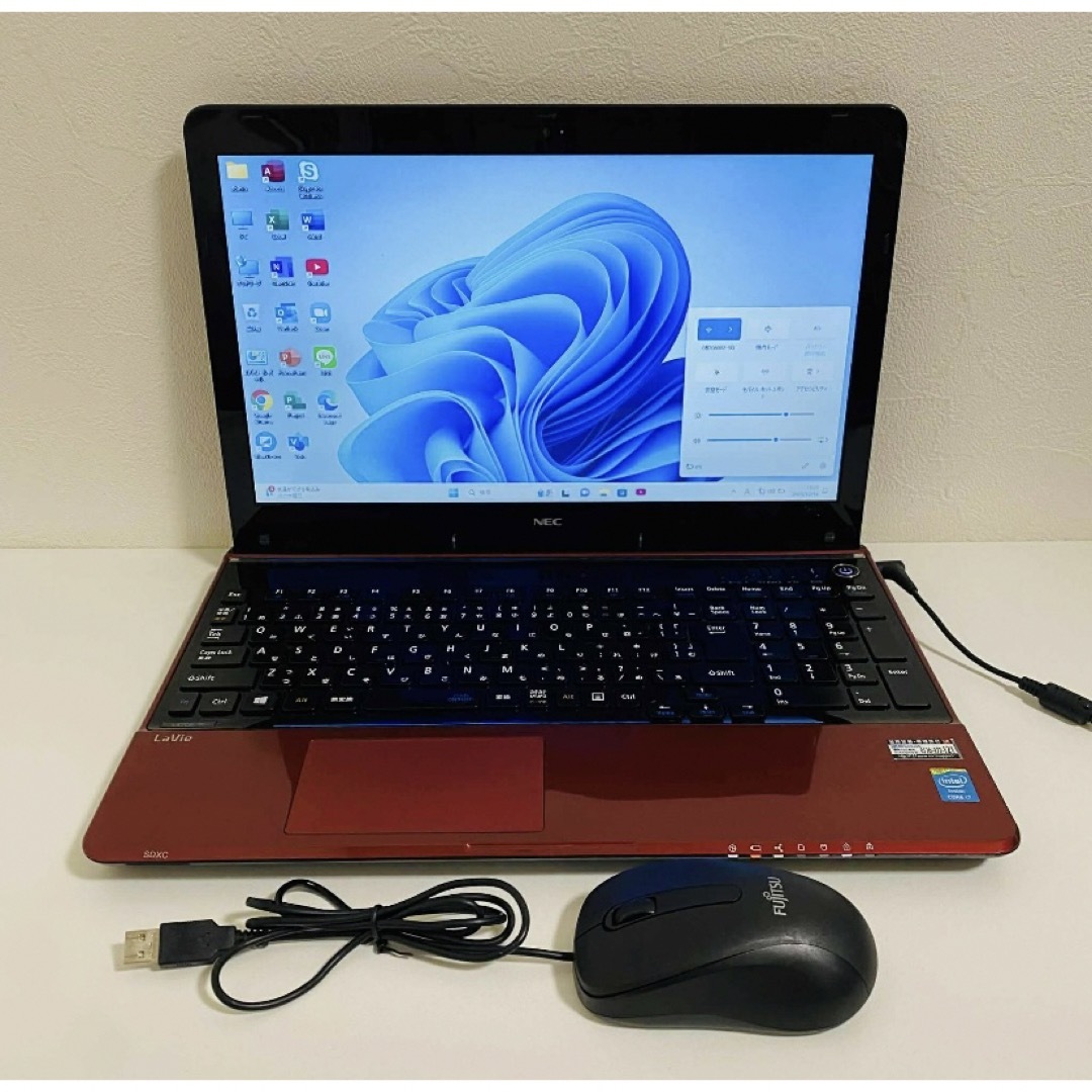 Y966 NECノートパソコンi7メモリ8G高速 Windows11オフィス付き