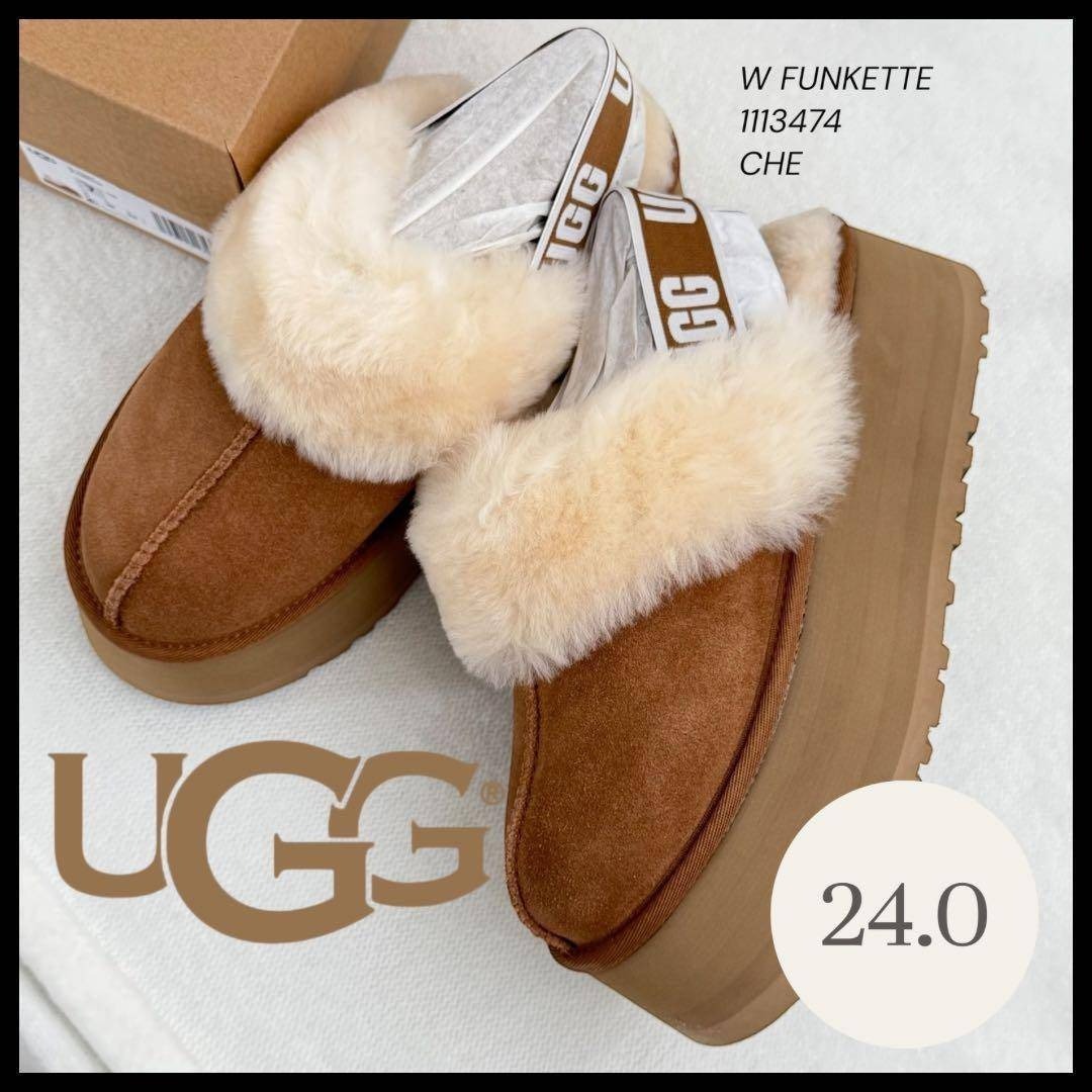UGG - 【UGG】 ファンケット＊24.0＊厚底ファーサンダル＊US正規品新品