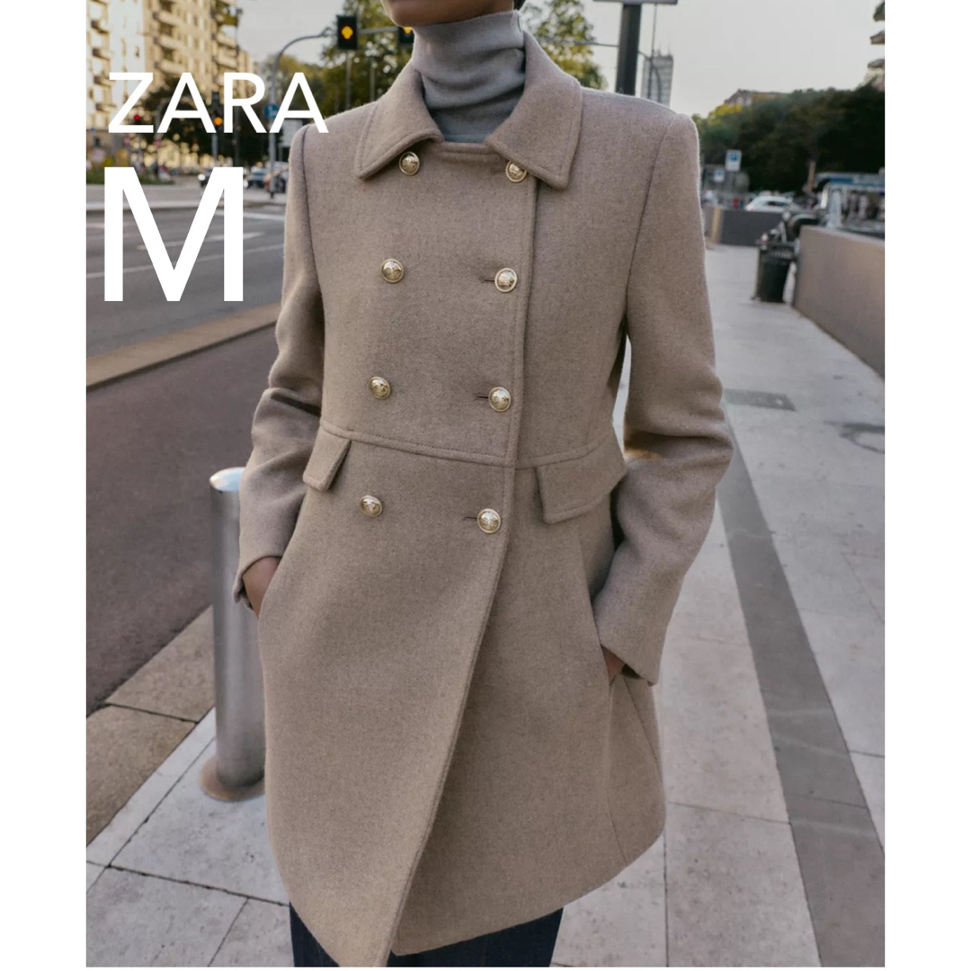 ZARA - ZARA 新品 ウール混紡ショート丈ダブルブレストコートの通販 by