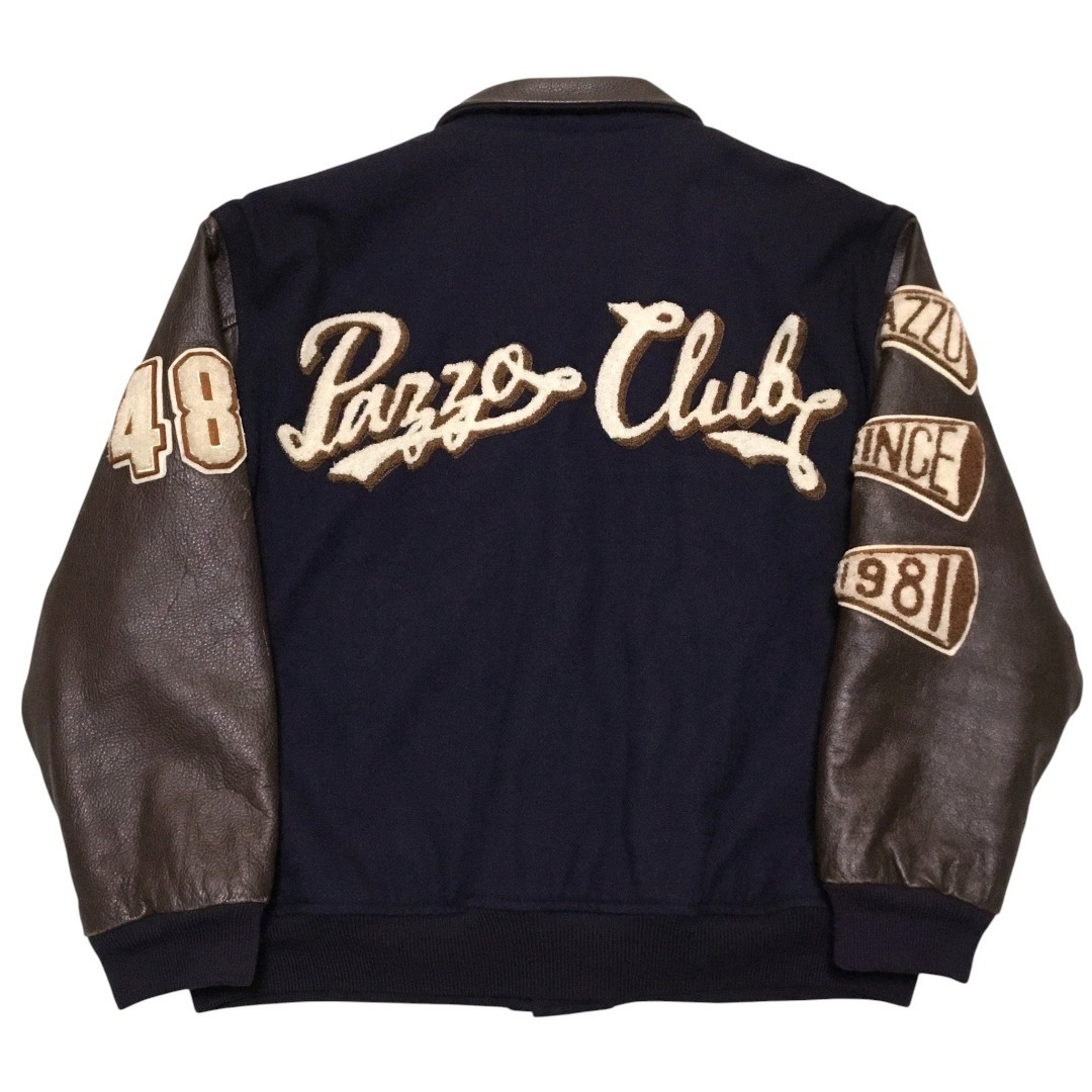 希少80s PAZZO パッゾ フルワッペン 袖レザー スタジアムジャンパー