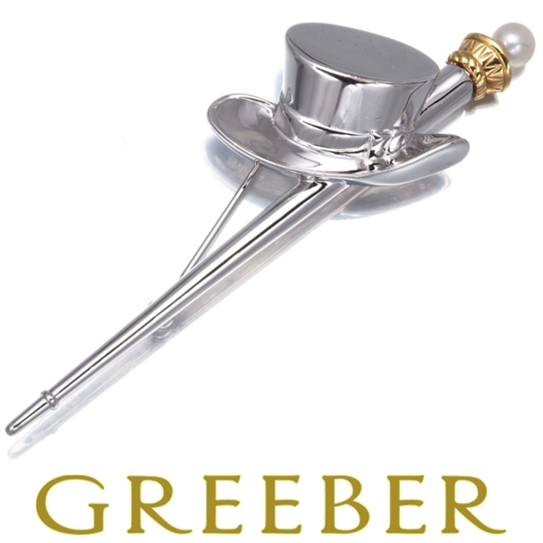 ミキモト ブローチ ベビーパール 真珠 4.5mm ハット ステッキ K18YG