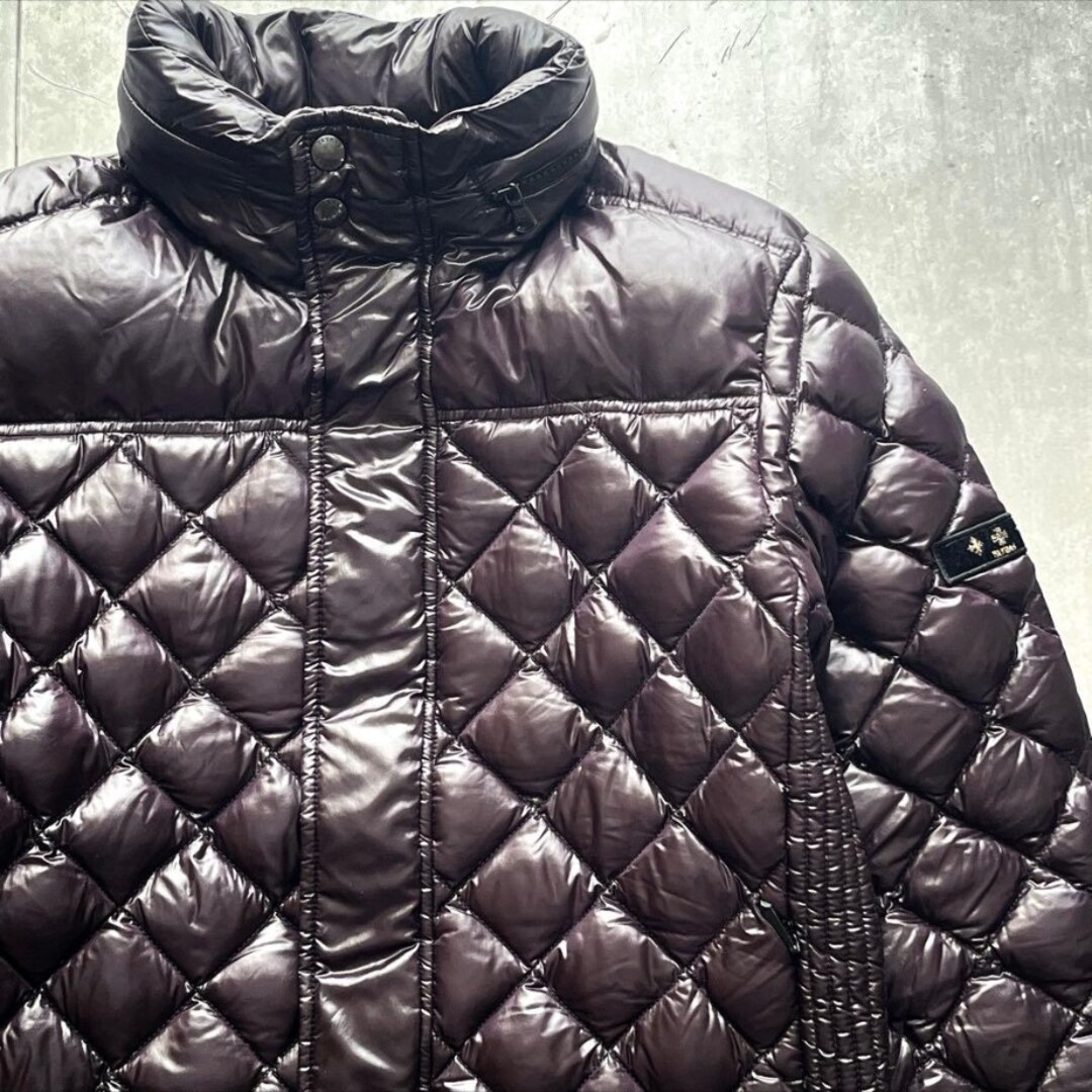 タトラス キルティング クロス 刺繍ロゴ シャイニーダウンジャケット